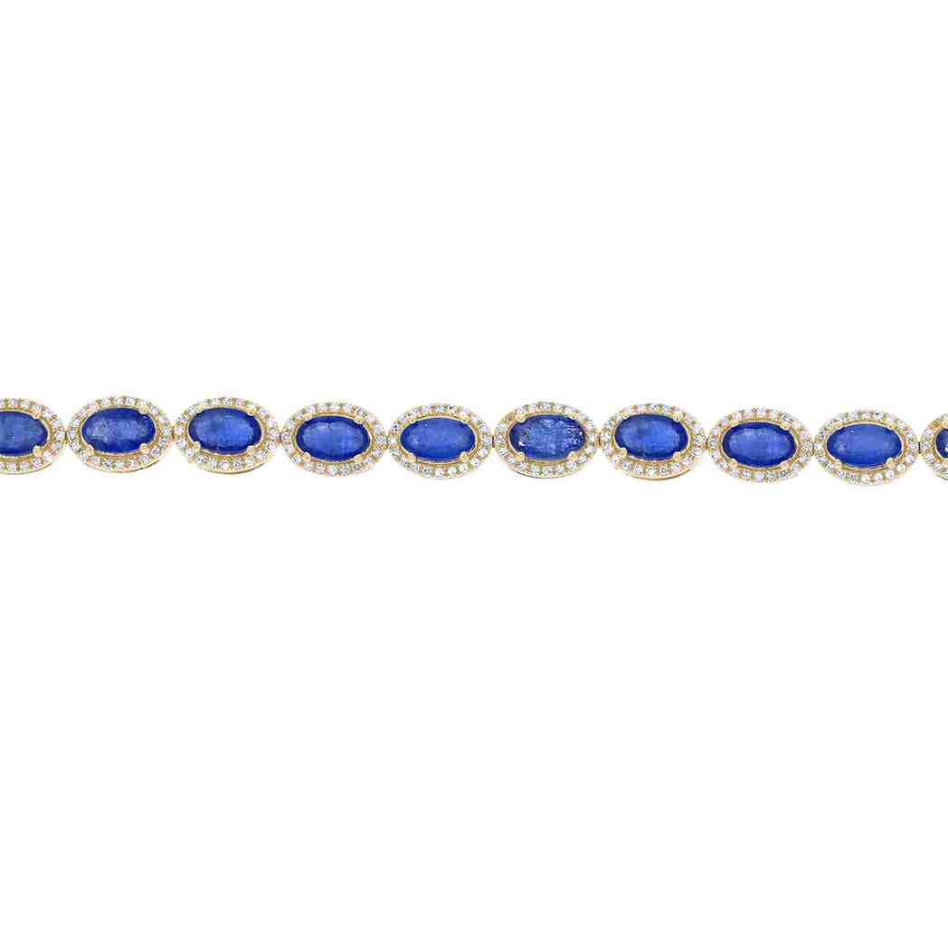 Oscar Friedman Blue Sapphire and Diamond Eternity Bracelet BR51159A 5X3